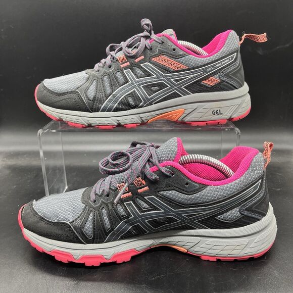 Women's Asics Gel Venture 7 Trail Running Shoes Size 7 1012A476 pink gray - Picture 2 of 7